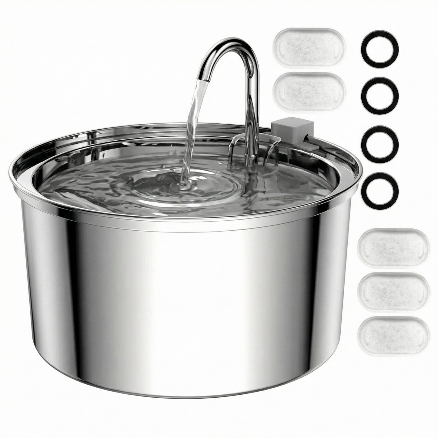 HydroFlow Cat Fountain - 3.2L Stainless Steel, Ultra-Quiet